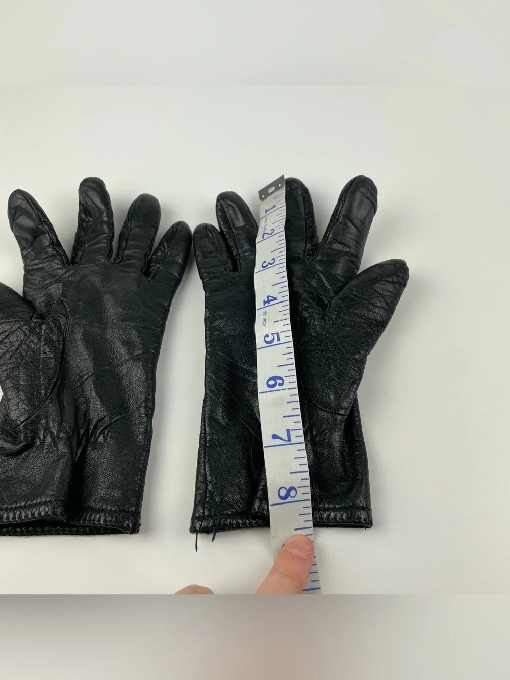 VTG Black Leather Women's Small Lined Driving Gloves Minimalist Classic Pull-On